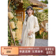紫涵（ZIHAN）紫涵肌理感提花襯衫連衣裙女秋季輕國風(fēng)長袖中長款網(wǎng)紗裙 皦玉白 S