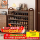 DSRAWMYT鞋架 多層家用門(mén)口輕奢高級感入戶(hù)門(mén)窄小復古風(fēng)藤編楠竹鞋柜