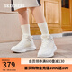 斯凱奇（Skechers）女鞋秋季厚底增高休閑鞋中高幫小白鞋117518 白色/WHT 37