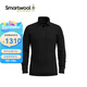 SMARTWOOL男士250系列100%美利奴羊毛上衣半拉鏈長袖戶外羊毛內(nèi)衣6356 2822 2822款黑色001 M（歐碼偏大）