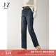 玖姿（JUZUI）休閑簡(jiǎn)約通勤風(fēng)加絨直筒牛仔褲女2025冬季新款JTFD12101 深藍 M