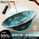 DEATKN德國國風(fēng)16骨雨傘女折疊號抗風(fēng)晴雨兩用太陽(yáng)傘防曬防紫外遮陽(yáng)傘男 【國風(fēng)-黑膠SPF50+】云村樹(shù)-16骨抗風(fēng)暴 100cm 三折十六骨