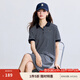 茵曼（INMAN）學(xué)院風(fēng)POLO領(lǐng)條紋T恤裙2025時尚簡約氣質(zhì)寬松中長連衣裙 寶藍(lán)條紋 S