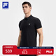 FILA 斐樂官方男子針織短袖POLO衫2025秋季新款健身運動涼感上衣 深黑-BK 2XL 185/104A/XXL