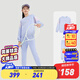 安踏兒童套裝女童裝2024年秋季新款舒適親膚套頭衛(wèi)衣長褲兩件套裝 淘柔藍-2 140 cm