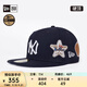 NEW ERA紐亦華棒球帽男女同款MLB平檐帽NY刺繡潮流情侶5950 60358055-藏青色 738 58cm