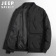 JEEP SPIRIT吉普棉服男冬季韓版保暖外套男士立領(lǐng)防寒棉衣男裝 黑色 3XL 