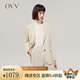 OVV【愛情而已同款】OVV2022秋冬新款女裝羊毛羊絨混紡套裝西服外套 燕麥A9 S