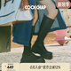 COOLCHAP【李一桐同款】瘦瘦靴長(cháng)靴秋冬彈力靴厚底中筒靴子時(shí)裝長(cháng)筒馬丁靴 黑色（高筒） 37