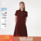哈吉斯（HAZZYS）女裝 夏季女士【PHIZ系列】寬松下擺POLO連衣裙女 酒紅色WN (170/92A 42) XL