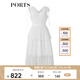 PORTS寶姿春夏新品女裝V-領(lǐng)無袖中長(zhǎng)連衣裙SM8D059MLN001 奶白色 M (6)