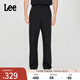 Lee25新品經(jīng)典舒適直筒字母Logo織標(biāo)男士日常休閑布褲潮流LMB0099 黑色 32