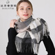 達芬奇密碼100%羊毛圍巾女冬款保暖圍脖韓版時(shí)尚格子大披肩男女情侶生日禮物 8# 黑條駝格