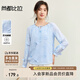 尚都比拉波西米亞長(zhǎng)袖雪紡衫女秋季系帶領(lǐng)插肩袖上衣立體繡花寬松顯瘦女裝