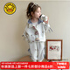 G.DUCKKIDS小黃鴨童裝拉布布衣服女童套裝春秋季兒童運動(dòng)服女小童秋裝兩件套 灰色 110 尺碼4~5歲【100-110cm】cm