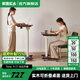 家逸（JIAYI）實(shí)木升降桌可移動(dòng)書(shū)桌電腦桌小戶(hù)型床邊桌家用學(xué)習桌折疊桌子 80cm胡桃色丨可移動(dòng)-可升降