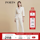 PORTS寶姿商場同款春夏新款女裝淺亞麻金腰帶造型西裝LD8J056PWQ073 亞麻淺金 S (4)