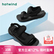 熱風(fēng)（Hotwind）男鞋沙灘鞋夏季新款男士時(shí)尚休閑露趾魔術(shù)貼涼鞋舒適外穿運(yùn)動(dòng)涼鞋 01黑色 39 偏大半碼