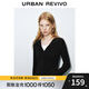 UR2025秋季新款女裝潮流運動(dòng)風(fēng)連帽拉鏈修身T恤UWJ450145# 黑色 M