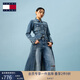 TOMMY JEANS25新款夏季女裝純棉復古鉚釘排扣翻領(lǐng)牛仔長(cháng)裙連衣裙19924