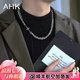 AHK疊戴項鏈男士潮流時尚鈦鋼嘻哈首飾七夕情人節(jié)禮物送男友老公 升級電鍍平滑耐磨+四芒星方牌