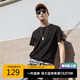 卡賓男裝圓領(lǐng)短袖T恤簡約冰感體恤休閑純色 A煤黑色01 52/180/XL 