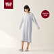 無(wú)印良品（MUJI）女式 柔軟針織 家居連衣裙 睡裙 煙熏藍色 S-M