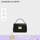 CHARLES&KEITH氣質(zhì)通勤菱格手提包斜挎包生日禮物七夕禮物CK2-50701578 Black黑色 S