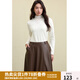 獨束大碼女裝半高領(lǐng)內(nèi)搭針織打底衫女2024冬裝洋氣毛衣長袖上衣女 奶油米 3XL (尺碼：5)
