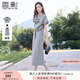 香影灰色休閑運(yùn)動套裝女2025夏裝新款泡泡袖t恤衛(wèi)裙半身裙兩件套 中灰 S 155/80A/85-95斤