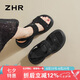 ZHR涼鞋女時(shí)尚厚底休閑運(yùn)動(dòng)風(fēng)單涼鞋女夏季外穿增高女鞋 KY36 黑色37