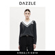 DAZZLE【周四上新】地素毛衣25秋綿羊毛混紡經(jīng)典絞花撞色領(lǐng)針織衫 中灰色 L
