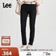 Lee433修身高腰窄腳磨毛黑色牛仔褲潮LWB100433100