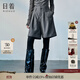 日著(zhù)休閑褲女原創(chuàng  )設計女裝秋季新款女士高腰五分褲子女中褲闊腿短褲 光音灰現貨 L