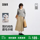 森馬（Semir）[商場同款]半身裙女磨毛純棉長裙2025秋氣質(zhì)純色傘裙101525120002