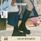 COOLCHAP【李一桐同款】瘦瘦靴長靴彈力靴厚底中筒長筒馬丁靴 黑色（高筒） 38