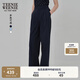 Teenie Weenie【涼感】小熊女裝褲子白2025夏季新款垂感直筒山本褲 藏青色 L