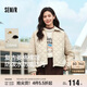 森馬（Semir）棉服女燈芯絨翻領(lǐng)菱形格復古2024冬三防寬松輕薄棉衣109724112007