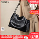 viney新款托特包包女包牛皮單肩包大容量生日禮物送女友老婆 【黑色】高級感實(shí)用輕奢鏈條包 品牌百搭通勤手提流浪包
