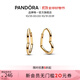 潘多拉（PANDORA）不對稱(chēng)心形耳環(huán)金色現代摩登愛(ài)心設計極簡(jiǎn)生日禮物送女友 1 均碼