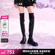 DAPHNE LAB【趙露思|柳智敏同款】 方糖過膝靴 2代厚底增高長筒女靴 七夕 啞光黑 【腿細建議拍小1碼】 38