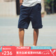 AKSERIES新復(fù)古回潮斜紋全棉簡(jiǎn)約經(jīng)典基礎(chǔ)休閑五分短褲男AK男裝1714027 藏藍(lán)色 36