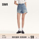 森馬（Semir）牛仔褲女寬松美式熱褲酷颯風(fēng)夏街頭毛邊短褲復(fù)古辣妹103324122010