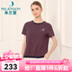 米蘭登（MILANDON）夏季新款中老年女裝媽媽裝時(shí)尚條紋針織短袖t恤女休閑薄3O2T1004 粉蘭條 3XL