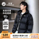 駱駝700高蓬泡泡羽絨服男[熊貓系列]加厚保暖防潑水羽絨服女 A33CR07144Y，幻影黑 ，中性款 L