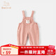 班喜迪女童褲子春秋款2025新款洋氣寶寶休閑長(cháng)褲秋裝兒童公主背帶褲秋季 粉色 100