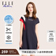 ELLE ACTIVE簡(jiǎn)約設計優(yōu)雅大氣連衣裙夏季時(shí)尚個(gè)性顯瘦舒適休閑運動(dòng)裙 藏青色 2XL