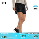 安德瑪（UNDERARMOUR）春夏Tech Play Up女子5英寸輕便訓練運動(dòng)短褲1389884 黑色001 L