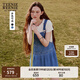 Teenie Weenie小熊連衣裙女2025年夏季新款學(xué)院風(fēng)活力牛仔背帶裙短裙女 淺藍色 M