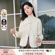 香影（xiangying）新中式國風純羊毛短外套女2025秋季新款盤扣小個子雙面呢大衣 米色V641675 S